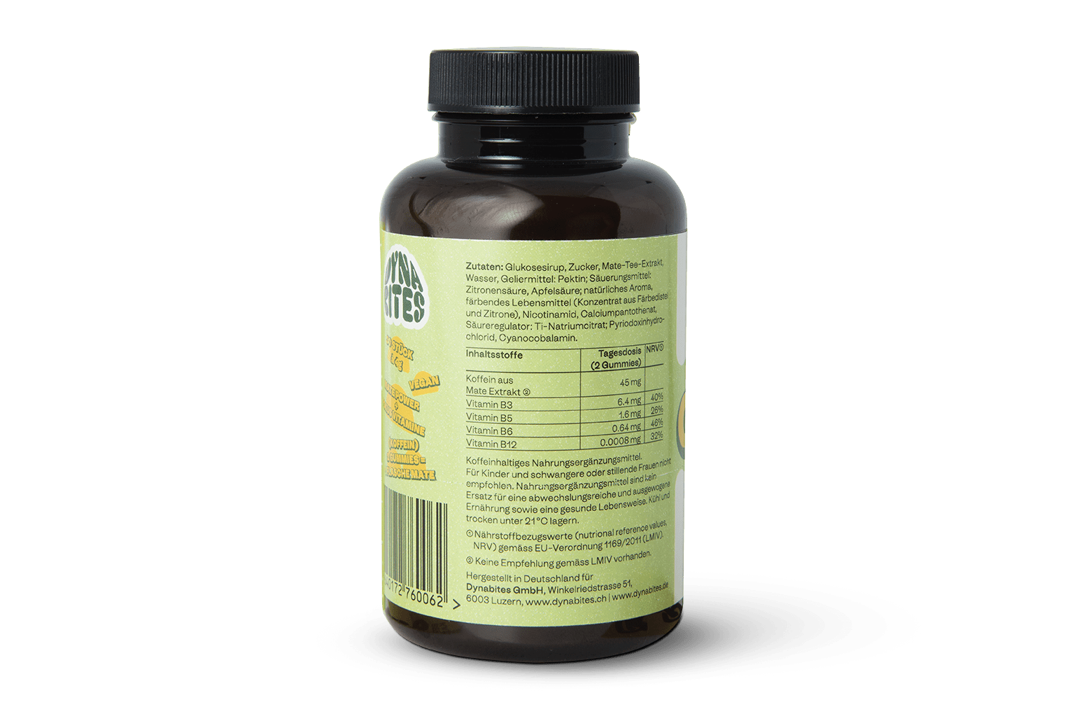 Dynabites Koffein Gummibärchen – Mate Gummies mit natürlichem Koffein & B - Vitaminen, vegan & glutenfrei - dynabites - Dynabites